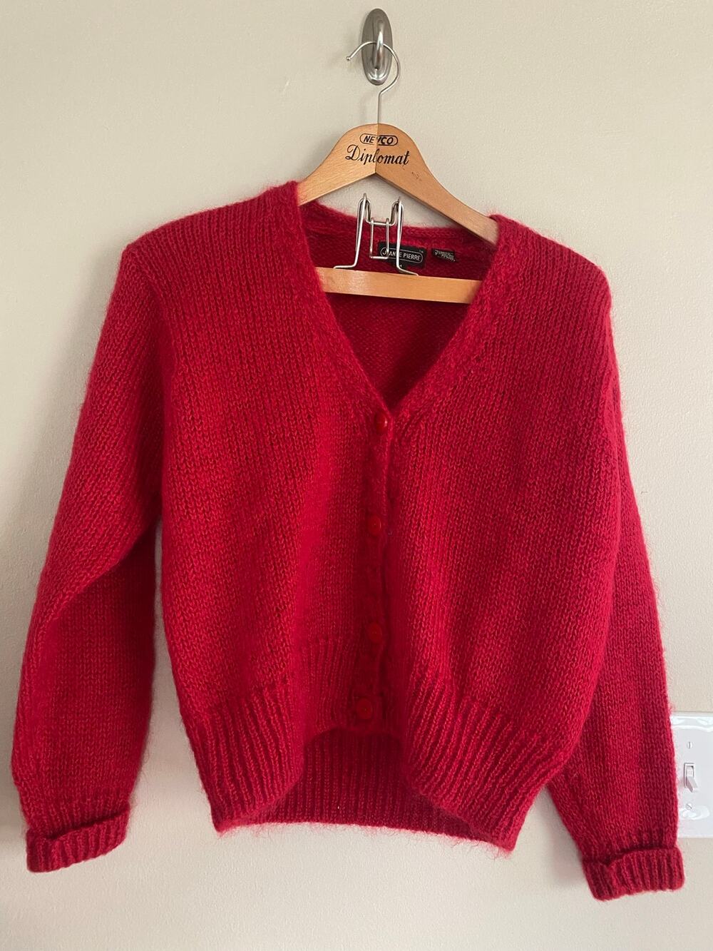 Vintage Mohair Blend Cardigan Sweater M